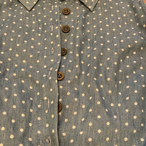 Wet Seal Blue and White Polka Dot Side Cutout Sleeveless Shirt Summer Dress - Picture 6 of 14